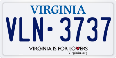 VA license plate VLN3737