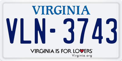 VA license plate VLN3743