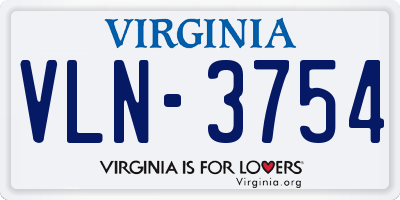 VA license plate VLN3754