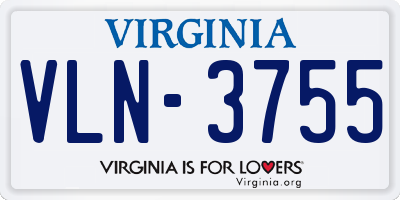 VA license plate VLN3755