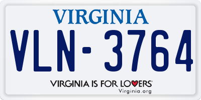 VA license plate VLN3764