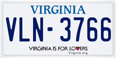 VA license plate VLN3766