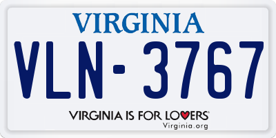 VA license plate VLN3767