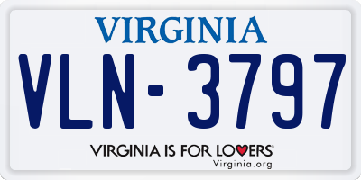 VA license plate VLN3797