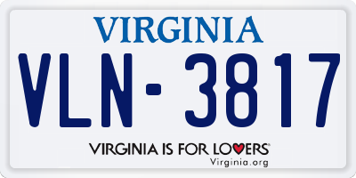 VA license plate VLN3817