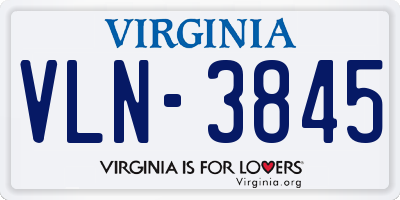 VA license plate VLN3845