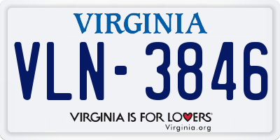 VA license plate VLN3846