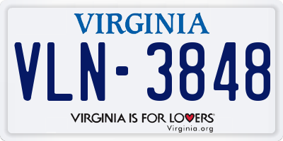 VA license plate VLN3848