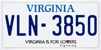 VA license plate VLN3850