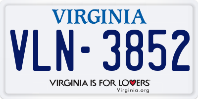 VA license plate VLN3852