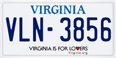 VA license plate VLN3856