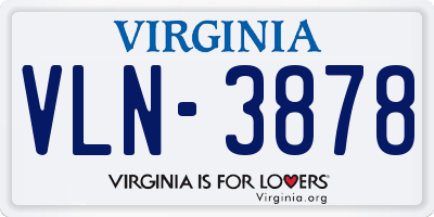 VA license plate VLN3878