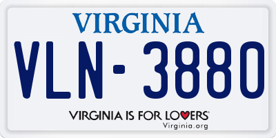 VA license plate VLN3880