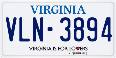 VA license plate VLN3894