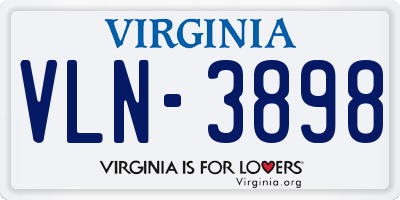 VA license plate VLN3898