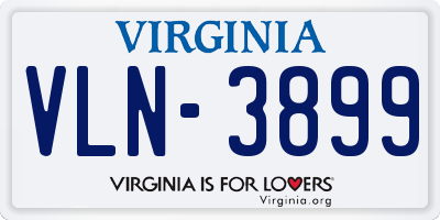 VA license plate VLN3899