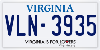 VA license plate VLN3935