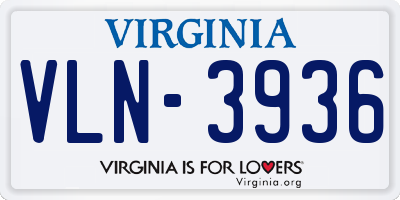 VA license plate VLN3936