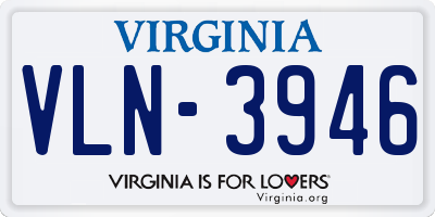 VA license plate VLN3946