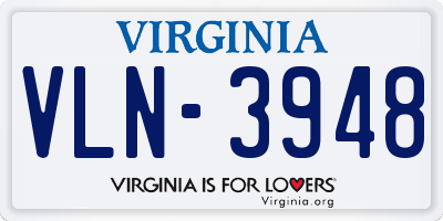 VA license plate VLN3948