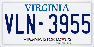 VA license plate VLN3955