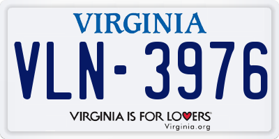 VA license plate VLN3976