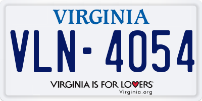 VA license plate VLN4054