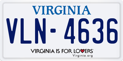 VA license plate VLN4636