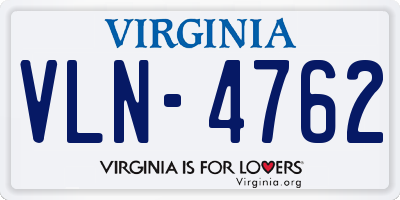 VA license plate VLN4762