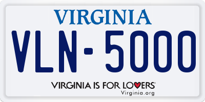 VA license plate VLN5000