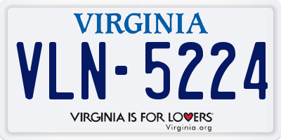 VA license plate VLN5224