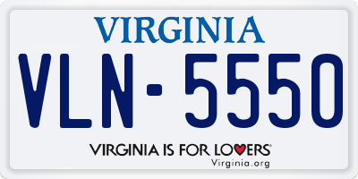 VA license plate VLN5550