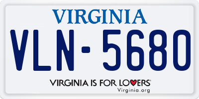 VA license plate VLN5680