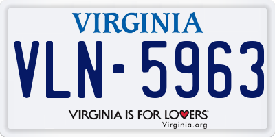 VA license plate VLN5963