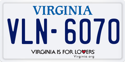 VA license plate VLN6070