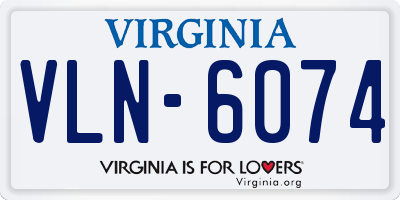 VA license plate VLN6074