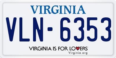 VA license plate VLN6353