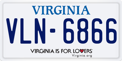 VA license plate VLN6866