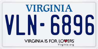 VA license plate VLN6896