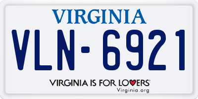 VA license plate VLN6921