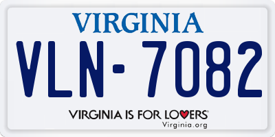 VA license plate VLN7082