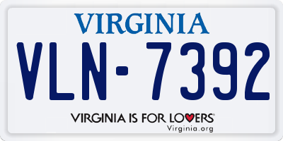 VA license plate VLN7392