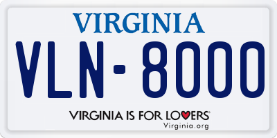 VA license plate VLN8000