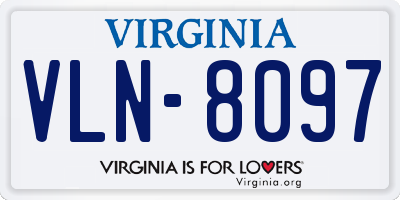 VA license plate VLN8097