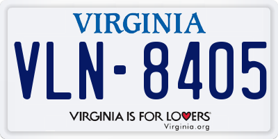 VA license plate VLN8405