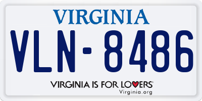 VA license plate VLN8486