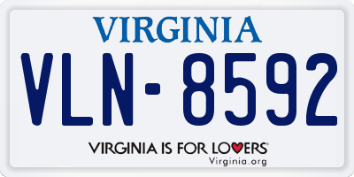 VA license plate VLN8592