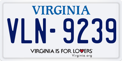 VA license plate VLN9239