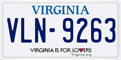 VA license plate VLN9263