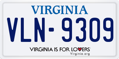 VA license plate VLN9309